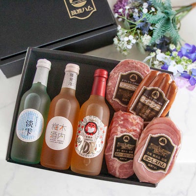 しゅわしゅわギフトセット あわゆき 筑波ハム 木内酒造 ギフトセット ハム ソーセージ 日本酒 梅酒 シードル 詰め合わせ