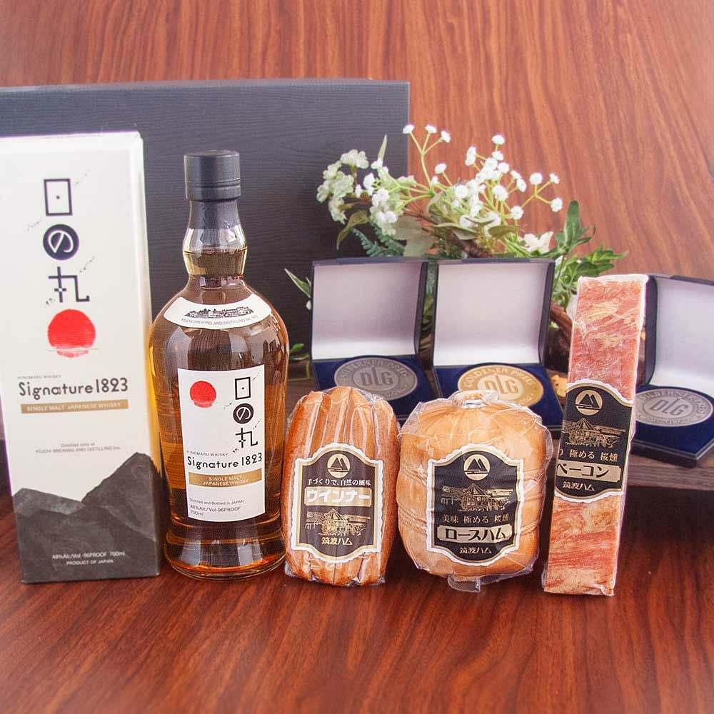 日の丸ウイスキー Signature 1823 DLG ギフトセット | 筑波ハム